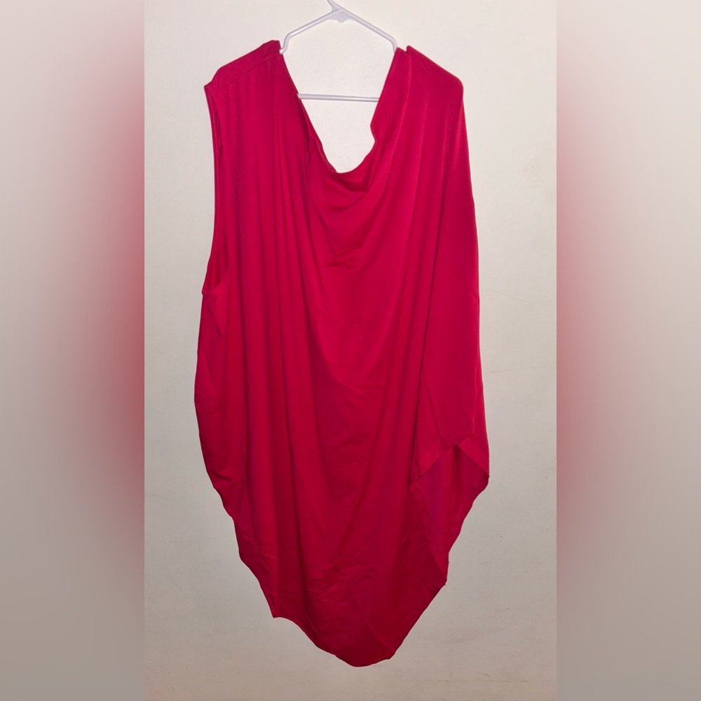 NWT Universal Standard Asymmetrical T-Shirt Dress Red Size 38-40 Pima Cotton
